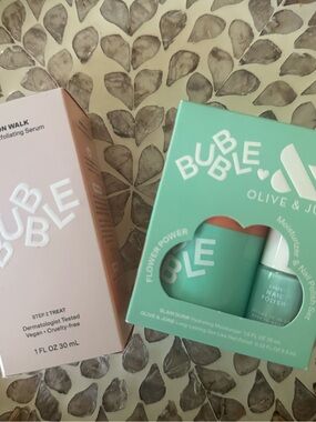 Bubble Skincare Bundle - Moon Walk Serum & Olive June Flower Power Set NIB